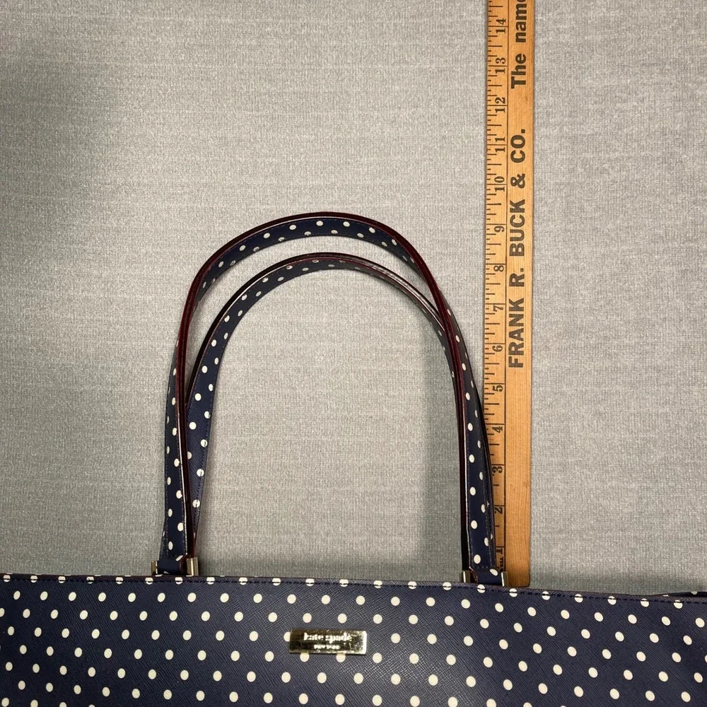 Kate Spade New York Navy Cream Polka Dot Grant Street Jules Large Tote Bag‎